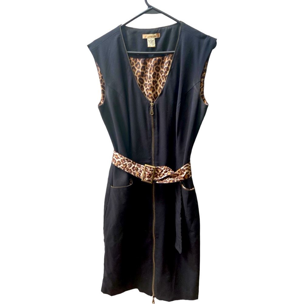 WD.NY Dress with Leopard and Zipper Details.